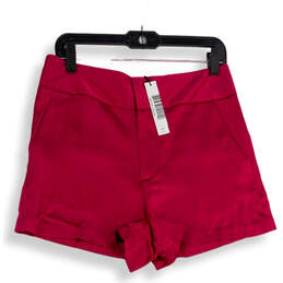 NWT Womens Pink Flat Front Slash Pocket High Waist Chino Shorts Size 10