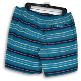 Eddie Bauer Mens Blue Striped Elastic Waist Slash Pocket Swim Shorts Size XL alternative image