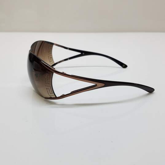 Versace Brown Embellished Shield Sunglasses AUTHENTICATED image number 2