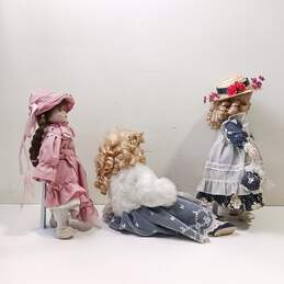 Vintage Trio of Porcelain Dolls alternative image