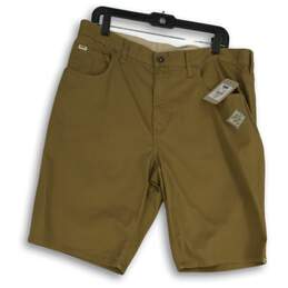 NWT Vans Mens Tan Flat Front 5-Pocket Design Bermuda Shorts Size 36R