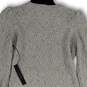 NWT Womens Gray Knitted Long Puff Sleeve Crew Neck Pullover Sweater Size XS image number 4