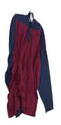 Mens Red Blue Cuffed Long Sleeve Pullover Hoodie Size 6XL image number 3