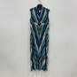 Womens Blue Brown Chevron Sleeveless V-Neck Pullover Maxi Dress Size 2 image number 1