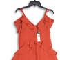 NWT Womens Orange Ruffle Spaghetti Strap Fit & Flare Dress Size XXS image number 4