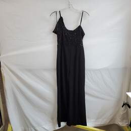 Kazo Black Sequin Bow Flared Bottom Jumpsuit WM Size M NWT alternative image
