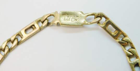 Fancy 14k Yellow Gold Link Chain Bracelet 6.0g image number 3