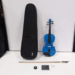 Mendini By Cecilio MV-Blue Violin In Case
