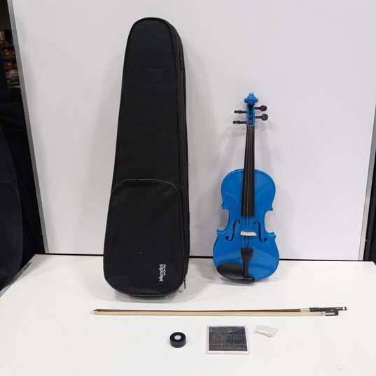 Mendini By Cecilio MV-Blue Violin In Case image number 1