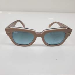 Ray-Ban State Street Square Beige Acetate Chunky Sunglasses RB2186 alternative image