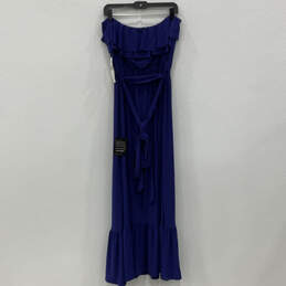 NWT Womens Blue Sleeveless Square Neck Pullover Maxi Dress Size 14 alternative image