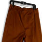 Womens Brown Pleated Slash Pocket Formal Straight Leg Dress Pants Size 6 image number 4