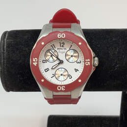 Designer Invicta 0701 Red Chronograph Round Dial Quartz Analog Wristwatch