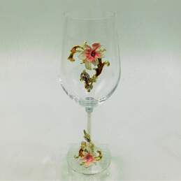BTaT Brew To A Tea Fancy Floral Embellished Wine Glasses Set of 2 IOB alternative image