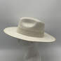 Womens White Gold Shimmer Band Wide Brim Outdoor Fedora Hat One Size image number 3