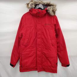 Eddie Bauer's MN's Red Winter Faux Fur Hooded Parka Size M