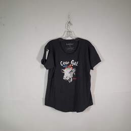 Womens Round Neck Short Sleeve Pullover Cow Gal Graphic T-Shirt Size XL