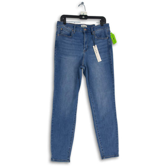 NWT Womens Blue Soho Denim Medium Wash High Rise Skinny Leg Jeans Size 14 image number 1