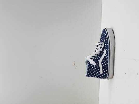 Vans SK8 Hi Top Skate Shoes, Blue Denim & White Polka Dots Kids Size 3.5 image number 1