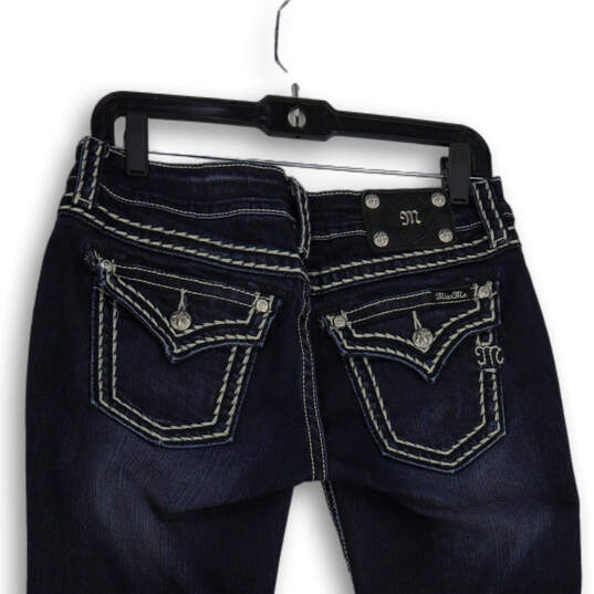 Womens Blue Denim Medium Wash Pockets Stretch Straight Leg Jeans Size 29 image number 4