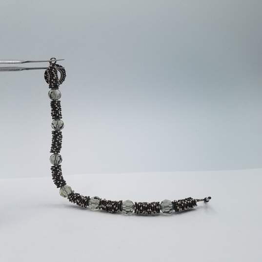 Sterling Silver Faceted Crystal Bead Toggle 7 3/4 Inch Bracelet 25.6g image number 9