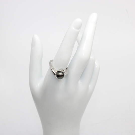 14K White Gold Pearl Ring (Size 8)-5.6g image number 1