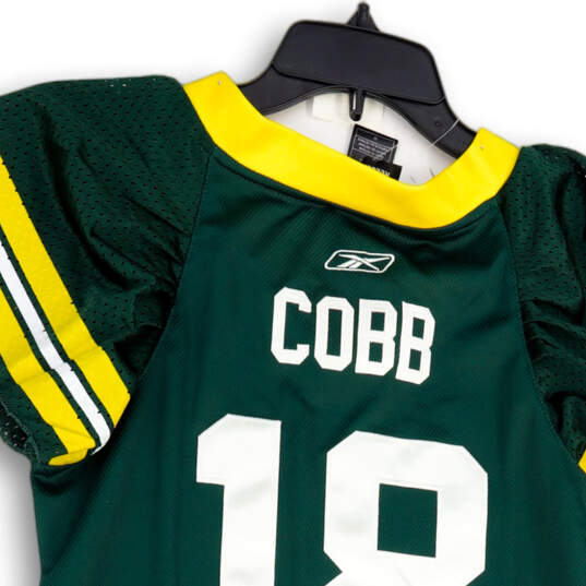 Womens Green Yellow NFL Bay Packers Randall Cobb #18 Football Jersey Size M image number 4