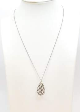 Tiffany & Co Paloma Picasso 925 Venezia Luce Open Spiral Teardrop Pendant necklace 4.3g alternative image