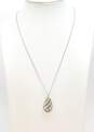 Tiffany & Co Paloma Picasso 925 Venezia Luce Open Spiral Teardrop Pendant necklace 4.3g image number 2