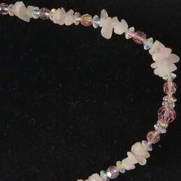 Sterling Silver Rose Quartz Crystal Necklace 25.1g alternative image