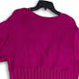 Womens Pink Knitted Pleated Wrap V-Neck Short Sleeve Mini Dress Size 22/24 image number 2