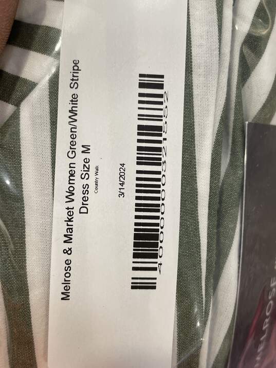 Melrose & Market Womens Green White Striped Mini Dress Size M T-0542973-H image number 5