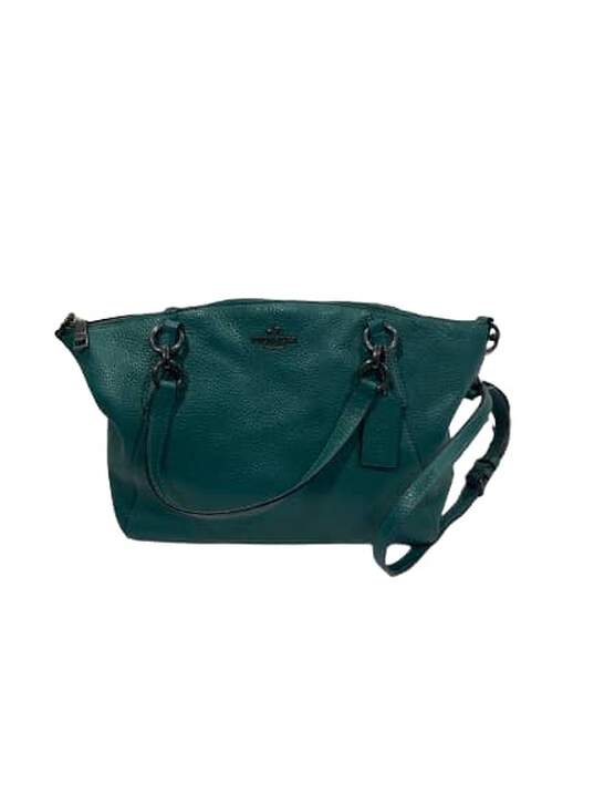 Green Leather Small Kelsey Satchel image number 1
