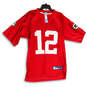 Mens Red White Green Bay Packers Aaron Rodgers #12 Football Jersey Size M image number 1