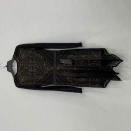 NWT Womens Black Lace V-Neck Long Sleeve Pullover Shift Dress Size Small alternative image