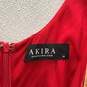 AKIRA Womens Red Sleeveless Side Slit Back Zip Long Bodycon Dress Size M image number 4