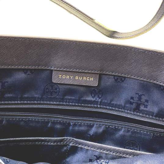 Tory Burch Saffiano Leather Tote Navy image number 5