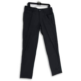 Mens Gray Flat Front 5-Pocket Design Straight Leg Ankle Pants Size 33