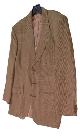 Mens Brown Houndstooth Long Sleeve Notch Collar 3 Button Blazer Jacket Size 40R alternative image