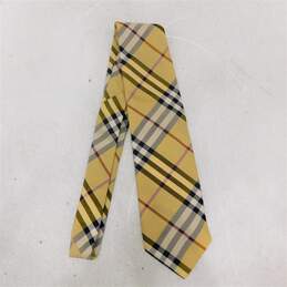 BURBERRY London Men's Yellow House Check Silk Necktie Tie with COA