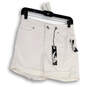 NWT Womens White Flat Front Light Wash Cuffed Denim Mom Shorts Size 2/26 image number 1