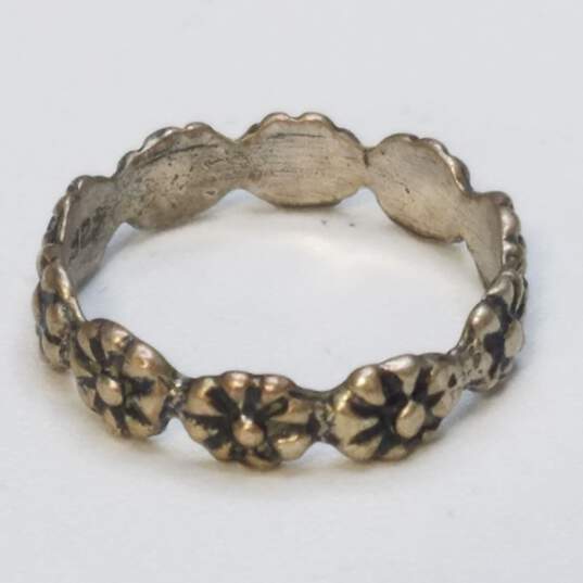 Sterling Silver Crystal Leather Sz 5 Ring + Bracelet + Pendant Necklace Bundle 7pcs 11.7g image number 5