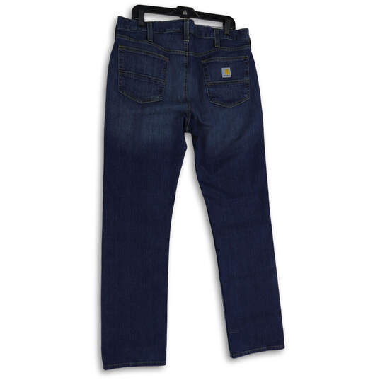 Mens Blue Denim Medium Wash 5-Pocket Design Straight Leg Jeans Size 36x34 image number 2