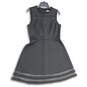 Womens Black Sleeveless Round Neck Back Zip Fit & Flare Dress Size 10 image number 1