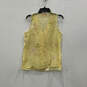Womens Yellow Floral sleeveless V-Neck Button Front Blouse Top Size Small image number 2