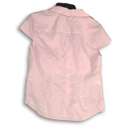 NWT Jones New York Womens Pink Collared Cap Sleeve Button-Up Shirt Size M alternative image