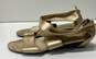 Michael Kors Gold Leather Strappy Sandals Shoes Size 7.5 M image number 1