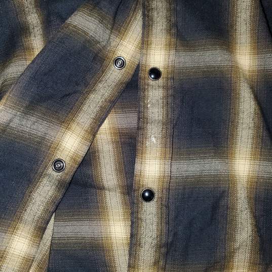 All Saints Long Sleeve Snap Button Flannel Shirt Size L image number 4