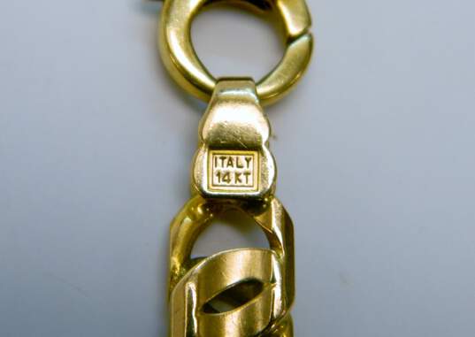 14K Gold Chunky Fancy Scroll Chain Bracelet 22.2g image number 5