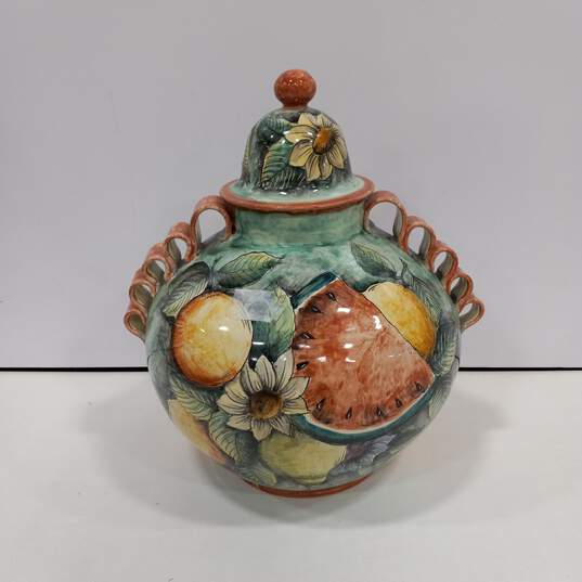 Mayolica Santa Rosa Guanajuato Ceramic Jar w/Lid image number 1